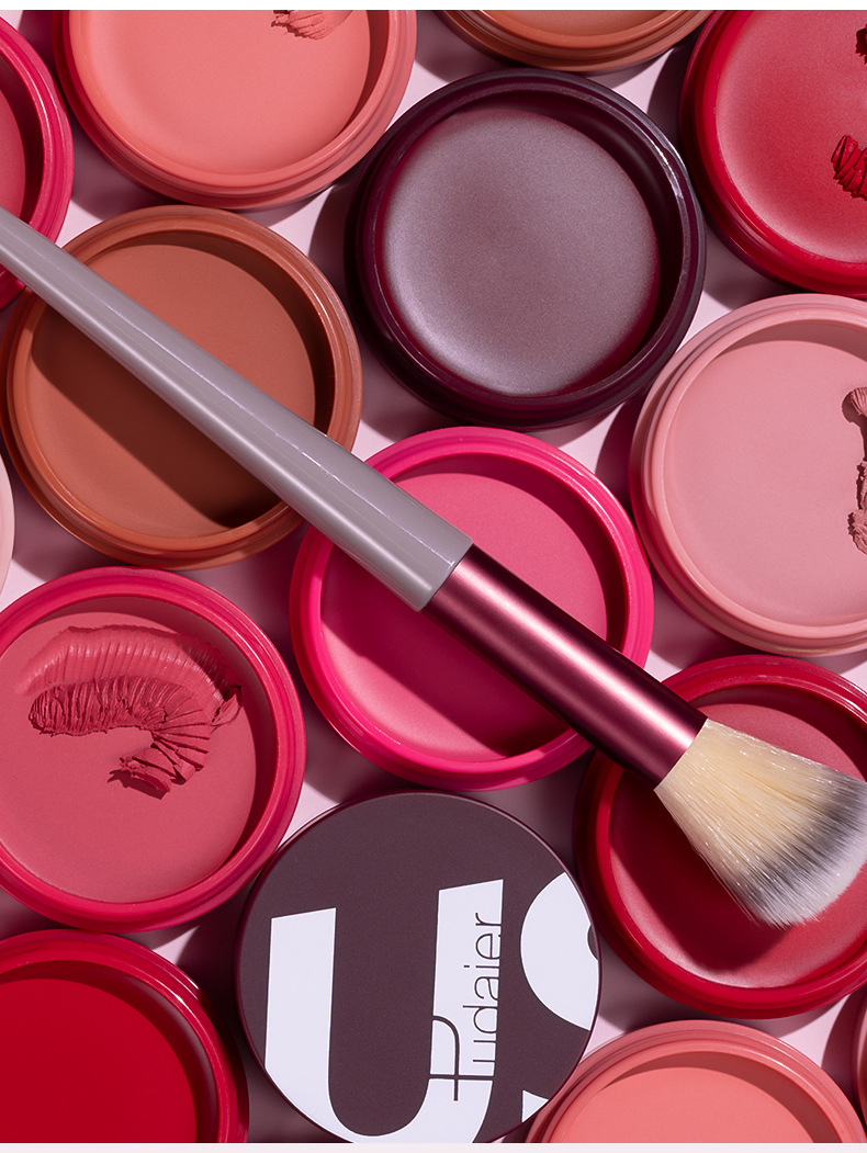 Colorete en polvo Pudaier, 9 colores, color crema, mate, colorete en barra, barro rojo, monocromo_voghion.com