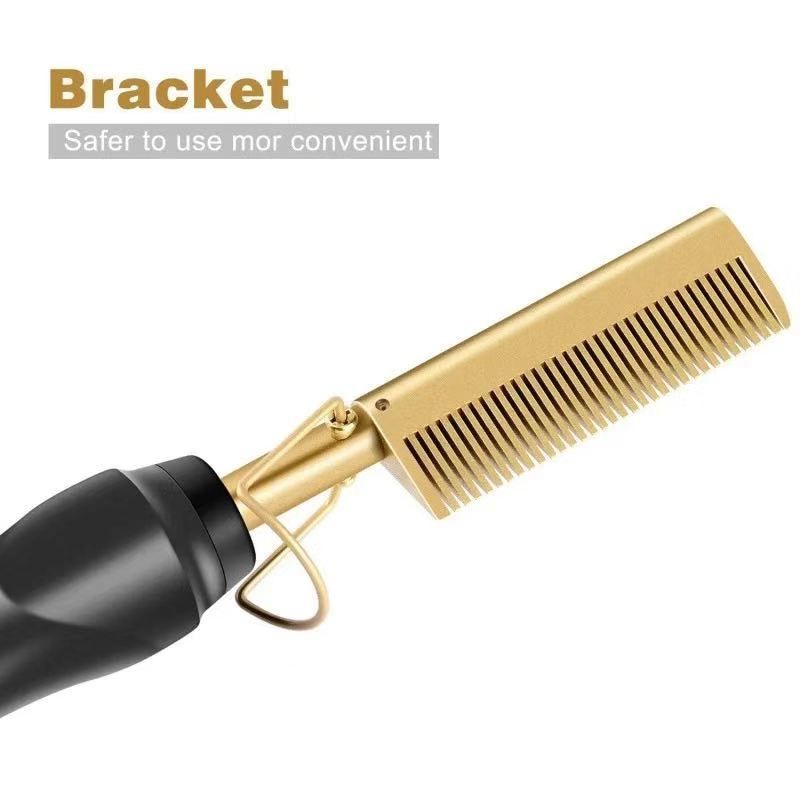 Elektrische Haarglättungsbürste aus Kupfer – 2-in-1-Styling-Tool für glattes und welliges Haar zu Hause (schnelles Aufheizen und Anti-Frizz)_voghion.com