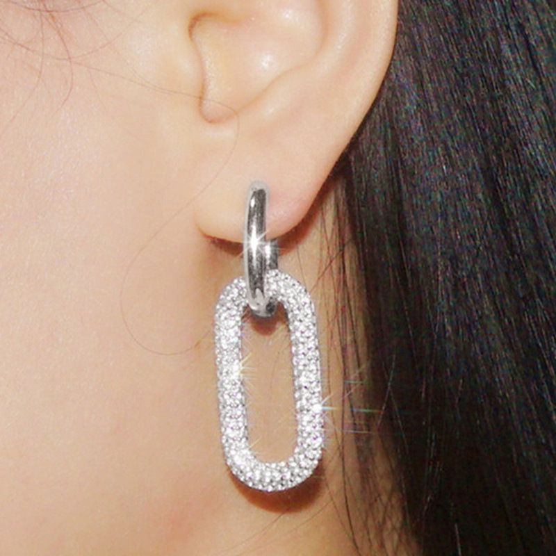 Cao Shi's Nuovi orecchini di alta qualità per donna Ins rosso netto intarsiato con orecchini cerchio zircone Orecchini nappa moda per donna_voghion.com