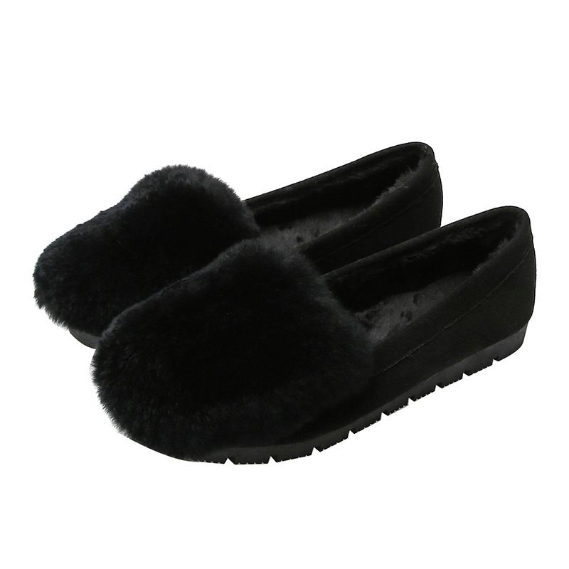 T27 Huidong Yixin Da 2025 Herbst Winter Neue Stil Loafers Echt Kaninchen Fell Faul Flache Schuhe Für Frauen_voghion.com