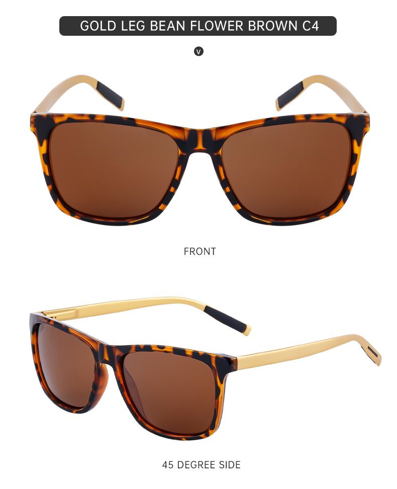 2024 New Square Frame Polarized Sunglasses for Men Sunscreen Aluminum Magnesium Sunglasses for Men Trendy Cross-Border Wholesale Sunglasses_voghion.com