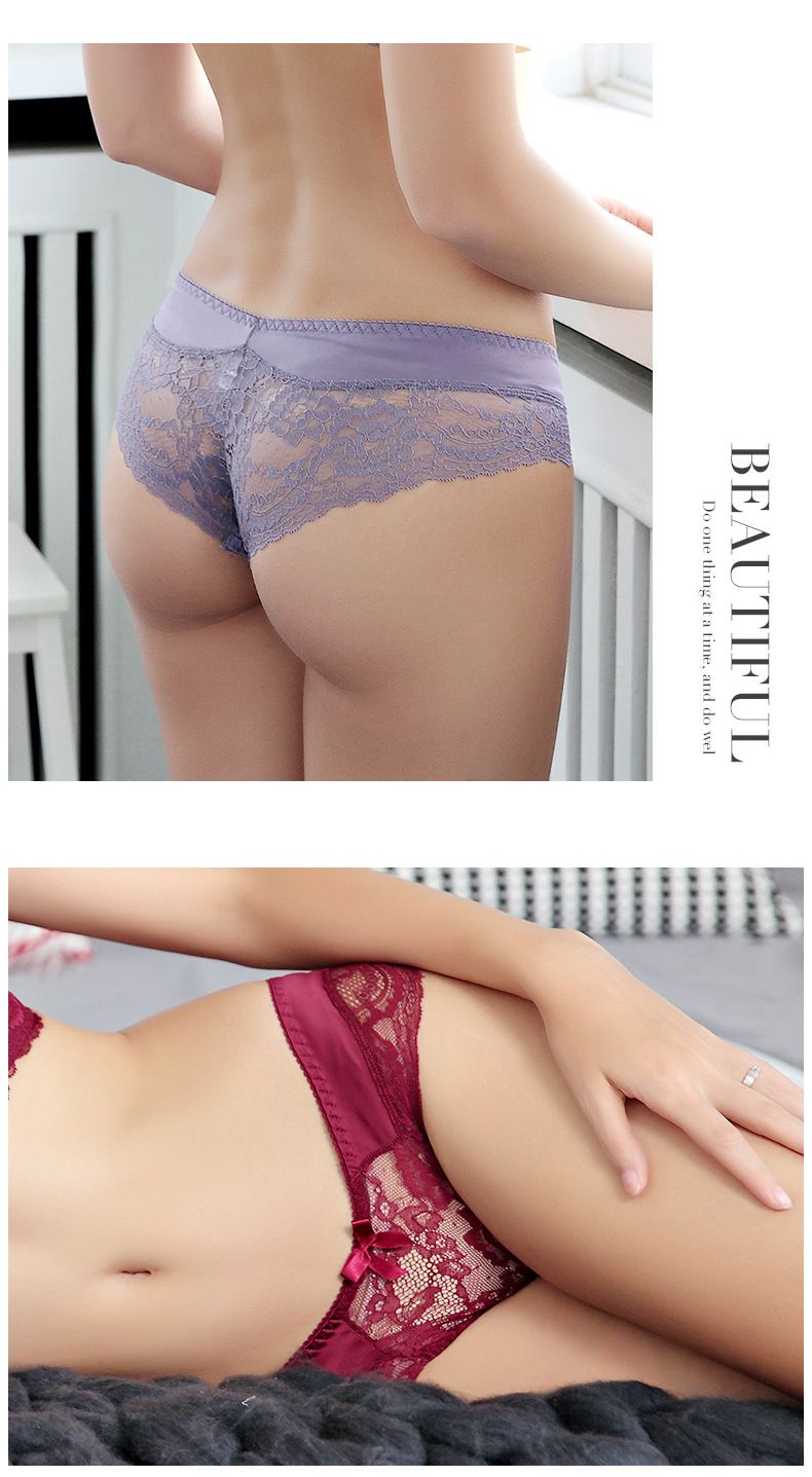 Intimo da donna, sexy, con bordo in pizzo, trasparente, a rete, slip a vita bassa, taglie forti_voghion.com