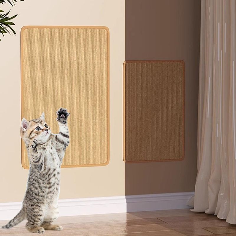 Cat Sisal Scratching Pad Wall Mounted Cat Scratch Board Non-Shedding Sofa Protector Pet Toy With Catnip Pet Scratching Mat_voghion.com