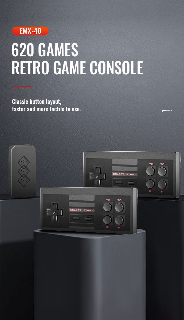 Mini HD 8-bit FC home connection TV game console NES nostalgic wireless dual player controller_voghion.com