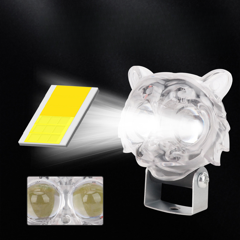 Motorsykkel LED Rainbow Owl Tiger Style Spotlight Elektrisk kjøretøy Modifisert frontlykt_voghion.com