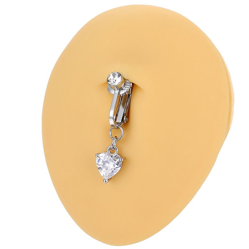 Cristalli a forma di farfalla del ventre Anelli per ombelico pendenti lunghi Clip per piercing all'ombelico in acciaio chirurgico Pancia ombelicale Corpo Gioiello_voghion.com