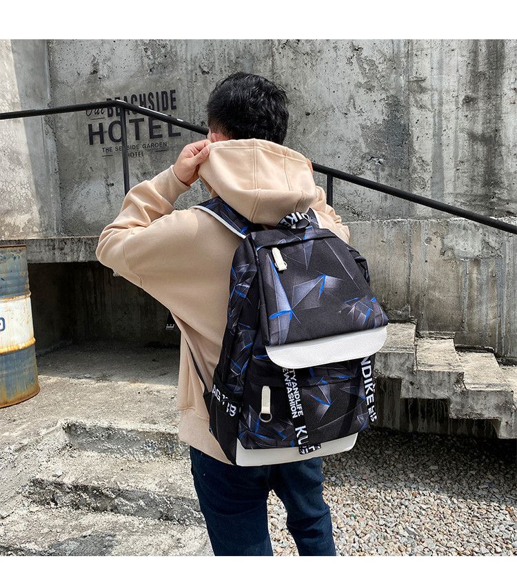 2024 New Korean Edition Boys' Travel Ba Personalized Trend Large Capacity Heat Transfer Printing Casual Student_voghion.com