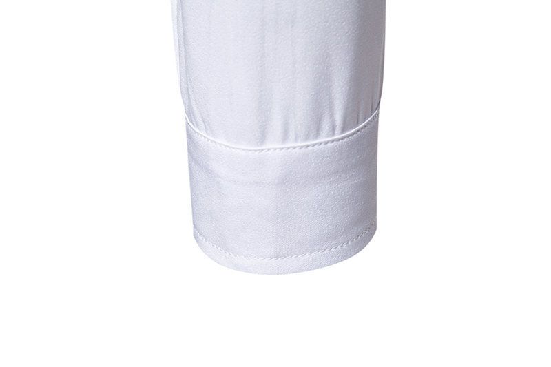 Men's British Style Long Sleeve Shirt – Contrast Panel Slim Fit Cotton Blend Casual Shirt For Work & Leisure (White/Black, S-Xxl)_voghion.com