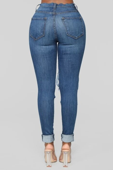 jeans aderenti strappati elastici a vita alta per donna_voghion.com