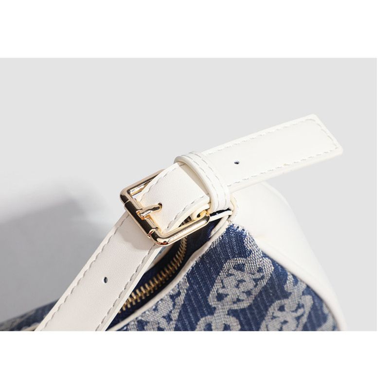 Niche Design Chain Lock Printed Handbag Shoulder High Quality Textured Women's Simple Casual Crescent Bag 2025 Spring_voghion.com