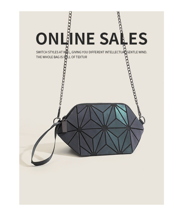 Netizen New Geometric Lingge Phone Bag Mini Makeup Bag Fashion Key Bag One Shoulder Crossbody Zero Wallet_voghion.com