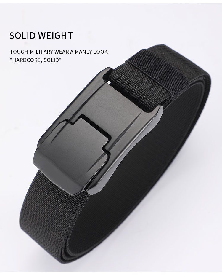 HOT New Stretch For Men and Women Hard Alloy Quick Release Buckle Strong Real Nylon Unisex Elastic Overalls Work Belt_voghion.com