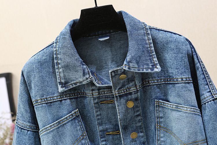 Γυναικεία Ρούχα Τζιν Μπουφάν με Νυχτερίδα, Γυναικείο Κοντό, Πολυχρηστικό, Ριχτό Μπουφάν για Κορίτσια_voghion.com