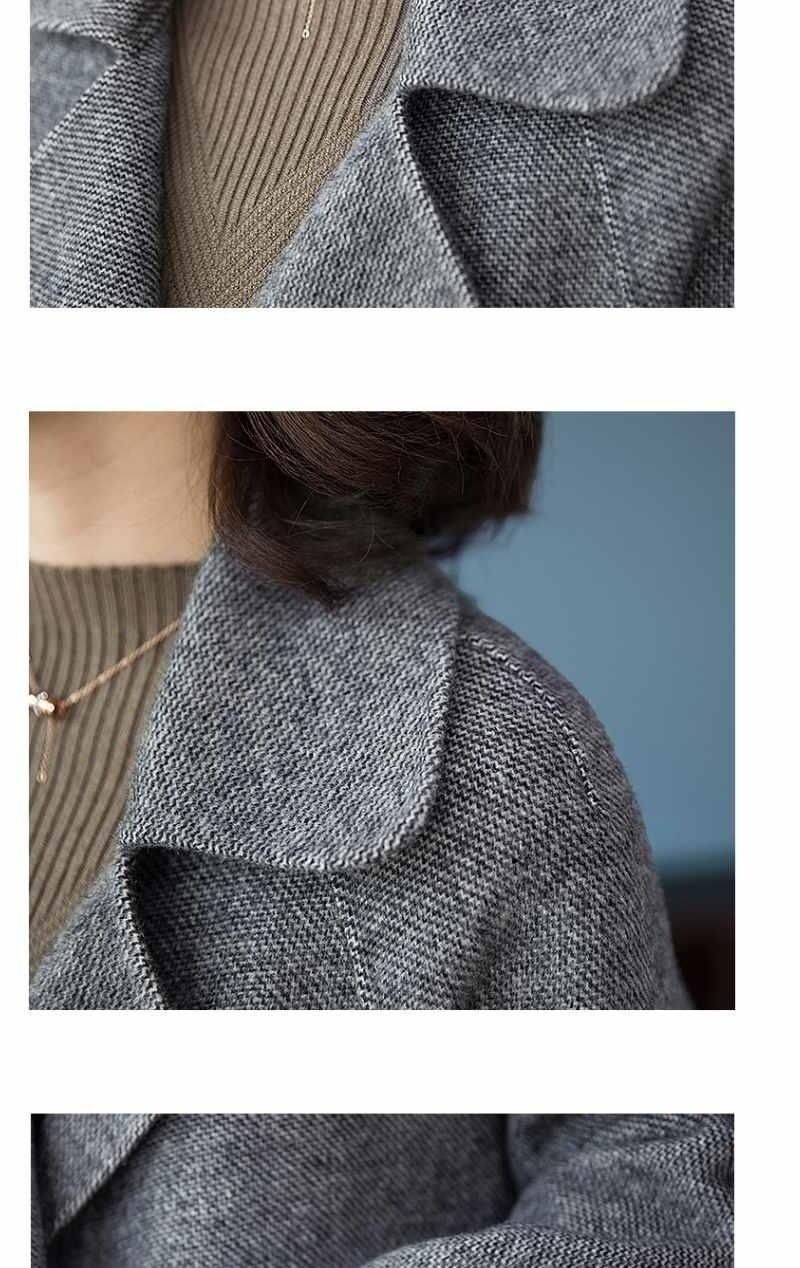 Calm 2025 Spring And Autumn New Korean Style Double-Breasted Knitted Cardigan Short For Women Loose Woolen Coat_voghion.com