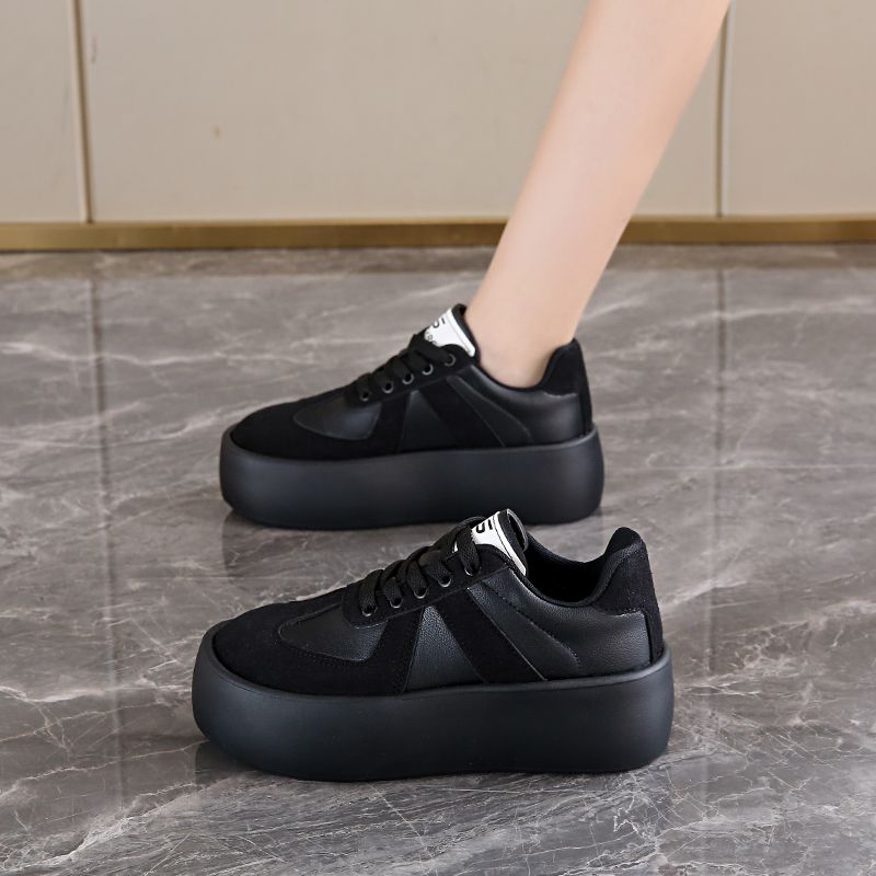 Scarpe da donna in pelle bianca piccola 2024 autunno nuove suola spessa comode semplici casual abbinate al colore_voghion.com