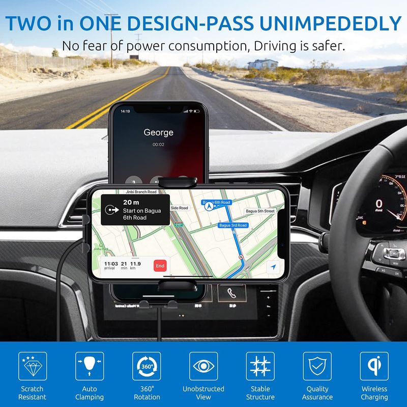 Auto Drahtlose Ladegerät 15W Schnelle Lade Automatische Klemm Auto Ladegerät Telefon Halter_voghion.com
