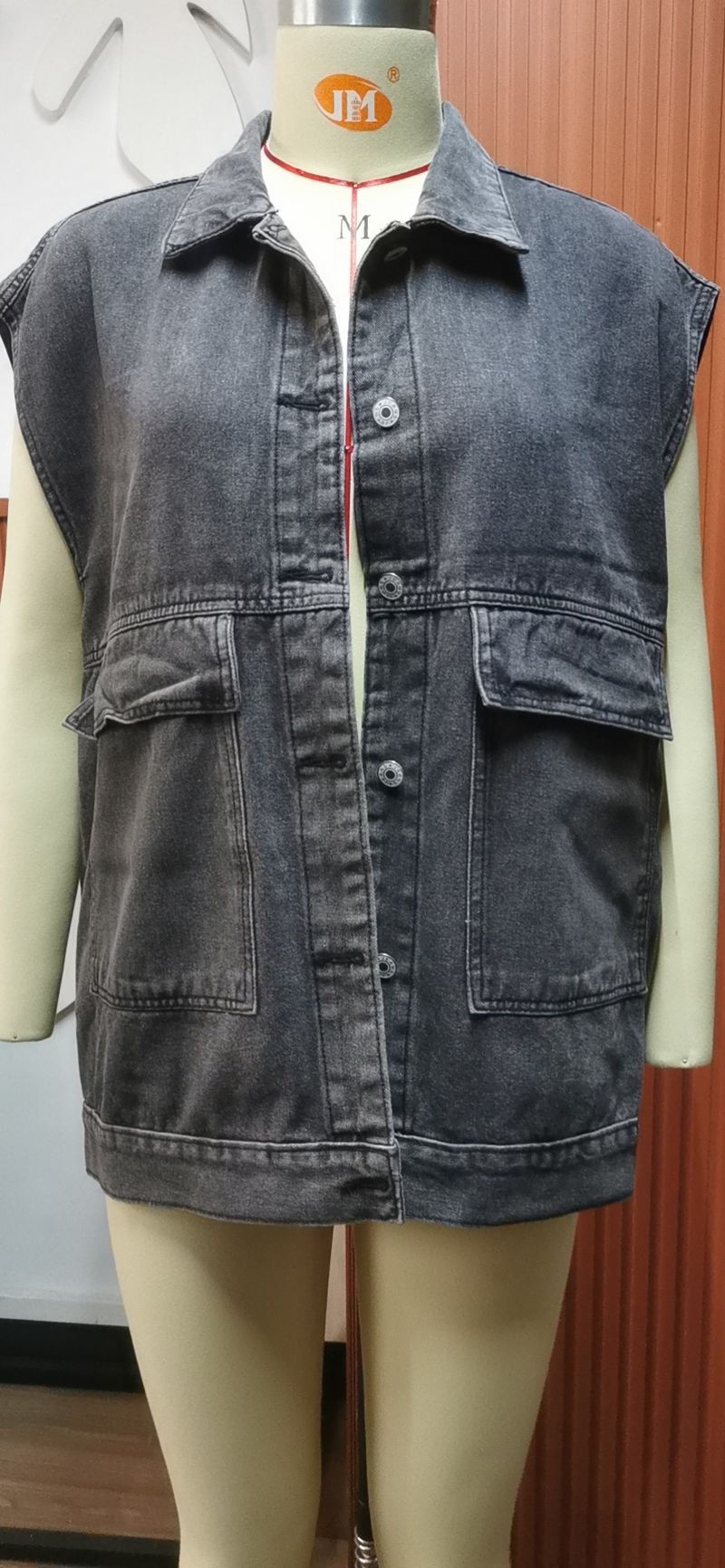 gilet in denim canotta spalla gilet senza maniche in denim di tendenza della moda femminile_voghion.com