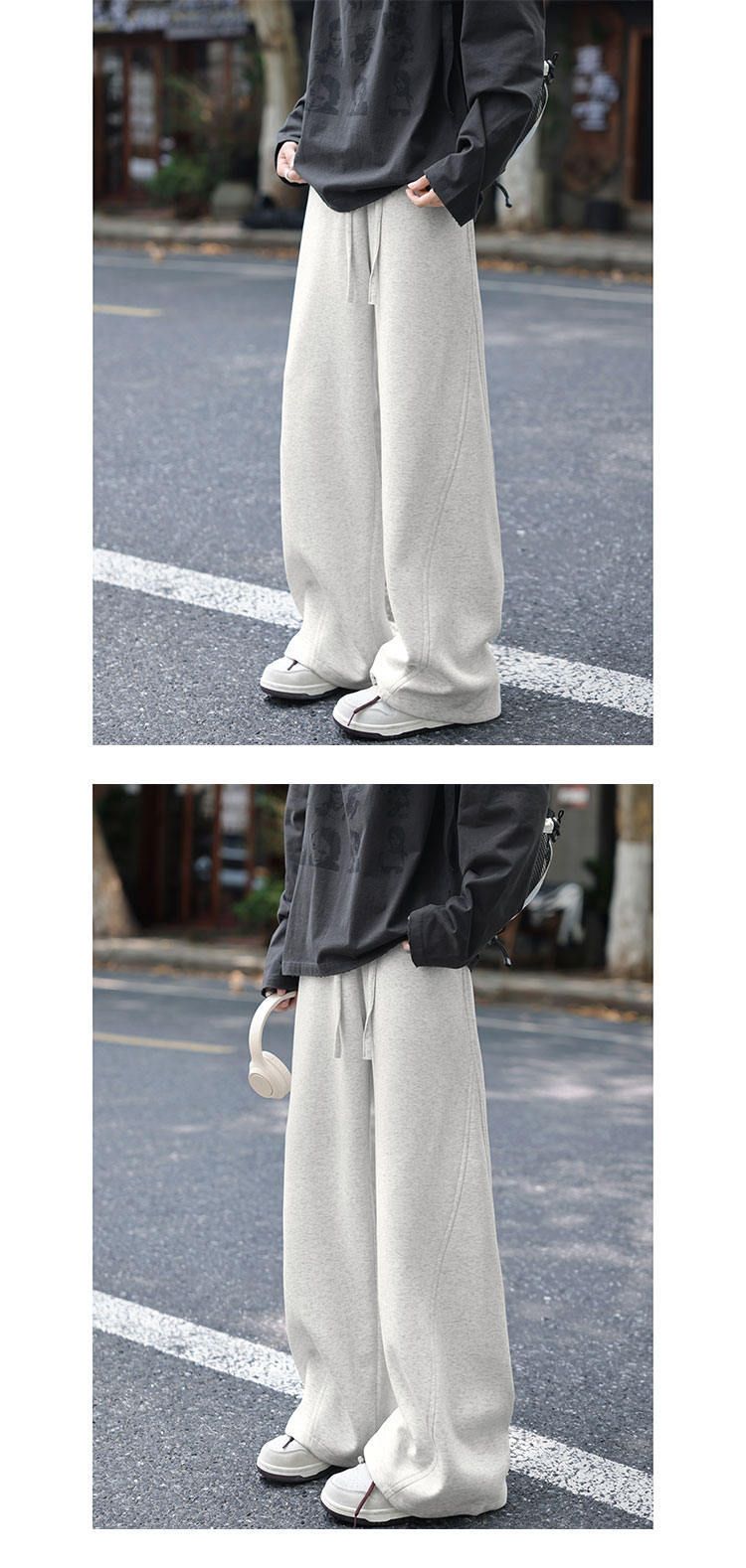 Casual joggingbroek met verlaagd kruis voor heren - lichtgewicht joggingbroek van katoenmix met zijzakken, elastische taille en taps toelopende manchetten voor streetwear en loungewear_voghion.com