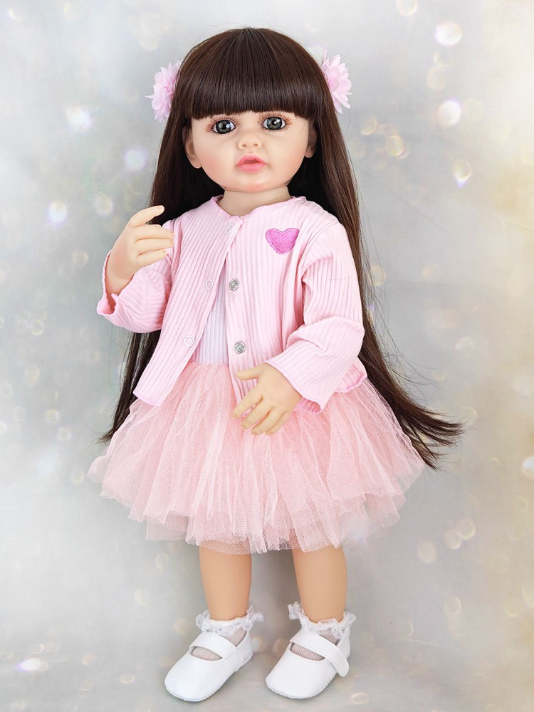 Täispehmest silikoonist keha Reborn Baby Girl nukk, 55 cm 22 tolli realistlik printsess väikelapse Bebe vannimänguasi sünnipäevakingitus_voghion.com