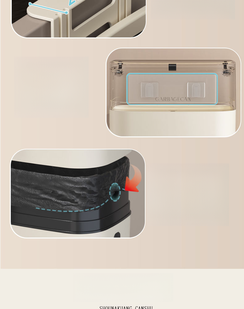 ACZT Brabantia Touch Bin – Soft-Close Lid, Wall-Mounted, Stainless Steel Kitchen Trash Can_voghion.com