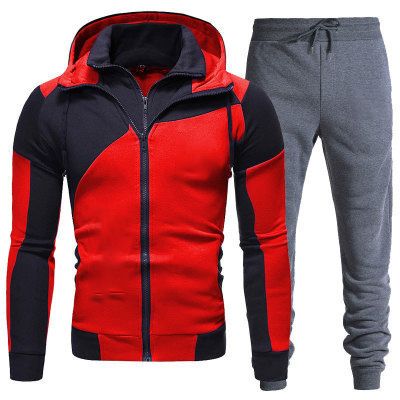 Pantaloni sportivi autunnali e invernali da uomo, casual, a maniche lunghe, due pezzi, con cappuccio, sportivi, esplosivi, da uomo_voghion.com
