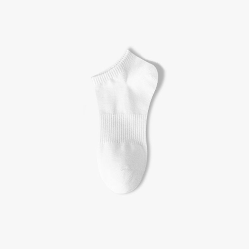 2025e Zhuji Men And Women Mid-Calf White Black Gray Solid Color Sweat-Aborbing Breathable Thin Low-Cut Boat Sport Short_voghion.com