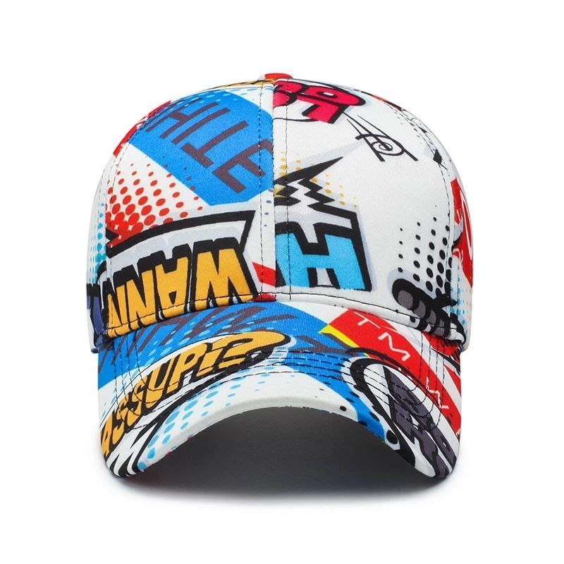 Hat Men's Fashion Print Elements Baseball cap Korean Fashion Street Hip Hop Cool Duck Tongue Hat Street Dance Casual Hat_voghion.com