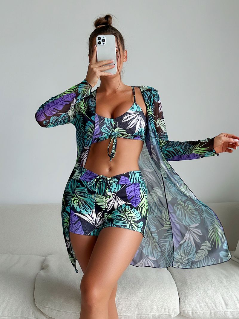 Women's Clothing Multi-color fashion bikini three-piece swimsuit for women_voghion.com