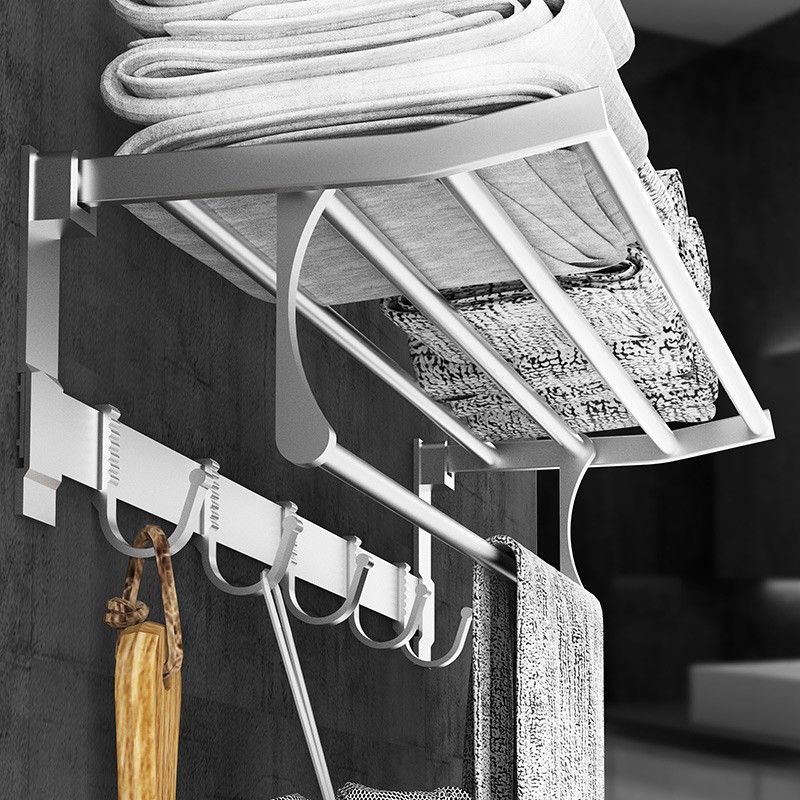 Moon Bay 50CM/60CM Bath Towel Rack, Space Aluminum Wall Mounted Bathroom Shelf, Rustproof Shower Organizer With No_voghion.com