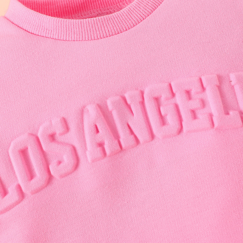 Mother&Kids Round neck long sleeve printed letter top and black trousers baby girls casual two-piece suit_voghion.com