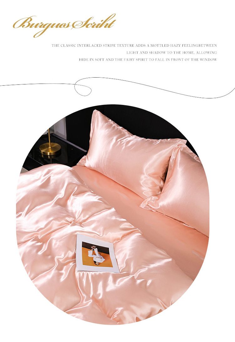 Premium-Satin-Bettwäscheset – Weicher und eleganter 2/3-teiliger Bettbezug + Kissenbezüge (8 Farben, Twin/Full/Queen/King)_voghion.com