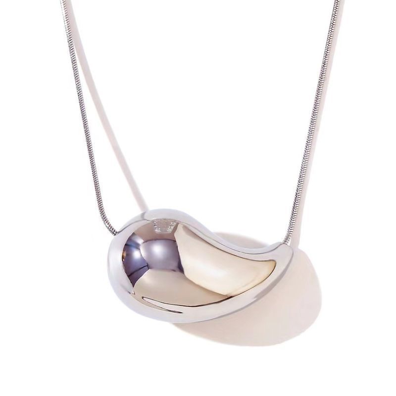Minimalist Hipster Hip Hop Titanium Steel Water Neck,Hanging Party Punk With Exaggerated Glossy Large Tear Drop_voghion.com
