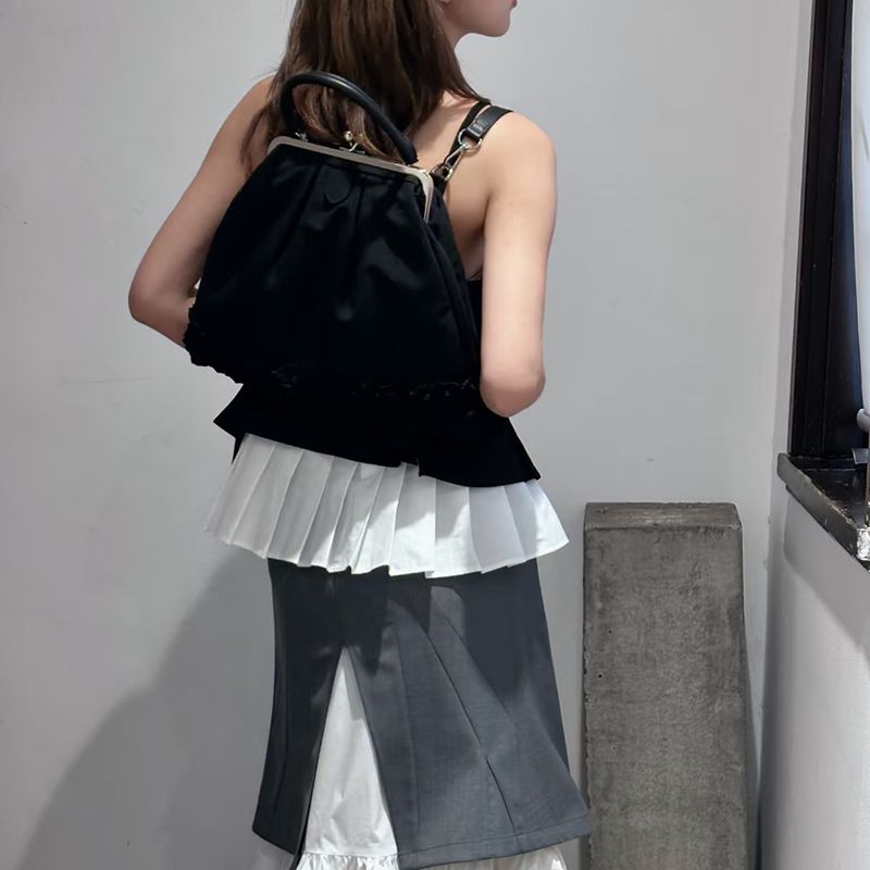 Zaino da donna in tela coreano casual con paillettes, plissettato, stile 2025, con tracolla singola, personalizzato, alla moda_voghion.com