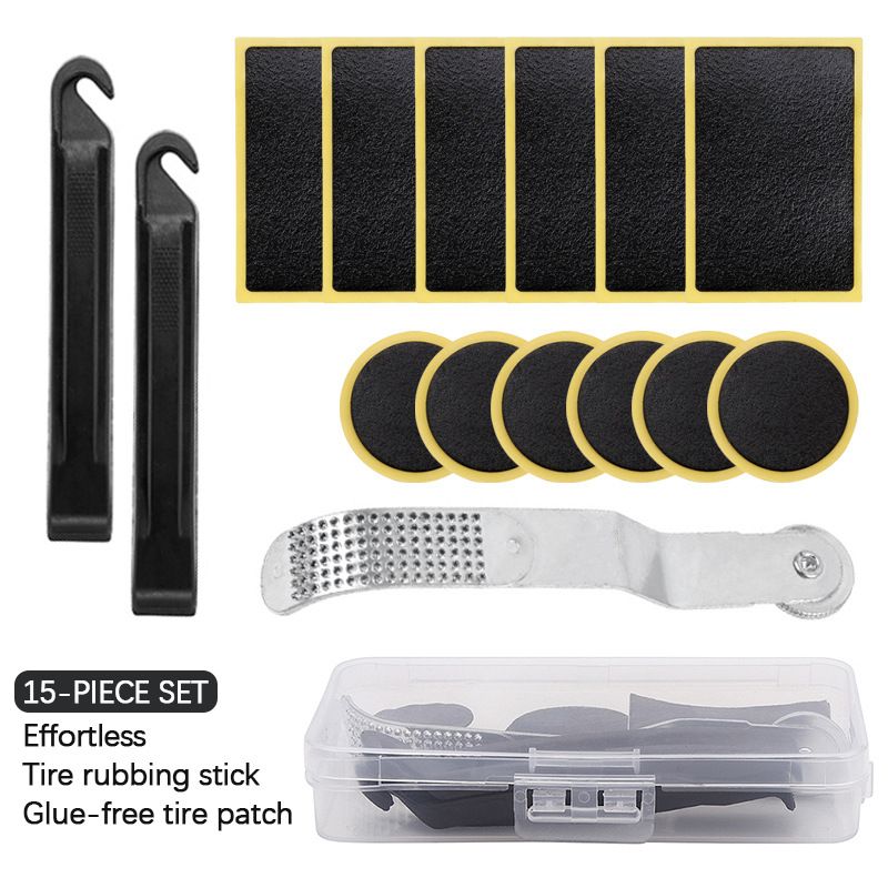 Patch pour pneu de vélo, pneu de route de montagne, kit de chambre à air, outil de réparation sans colle_voghion.com