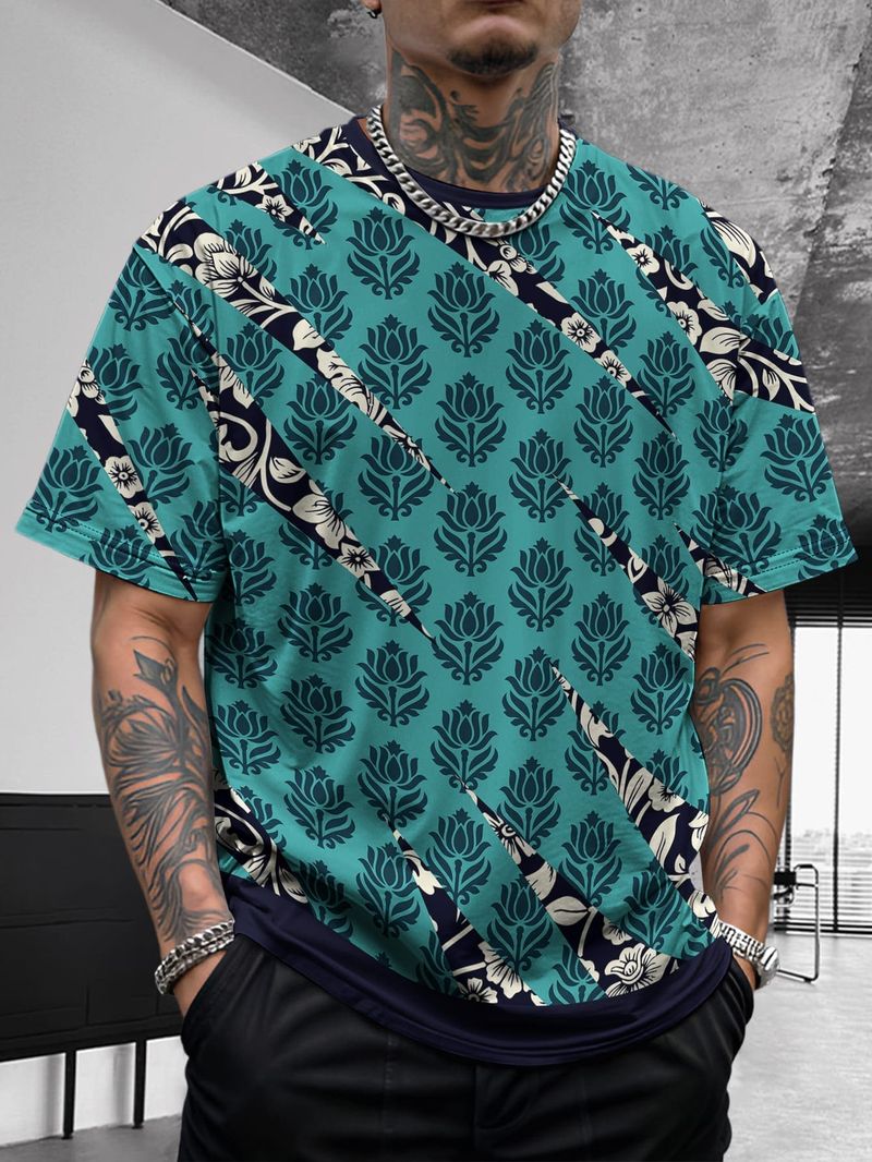 Nuovo design estivo da uomo, retrò, comodo, casual, elasticizzato, slim, basic, a maniche corte_voghion.com