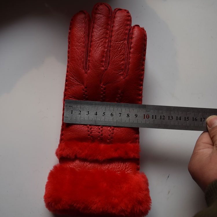Genuine Sheepskin For Women Winter Warm Casual Patent Leather Riding Gloves_voghion.com
