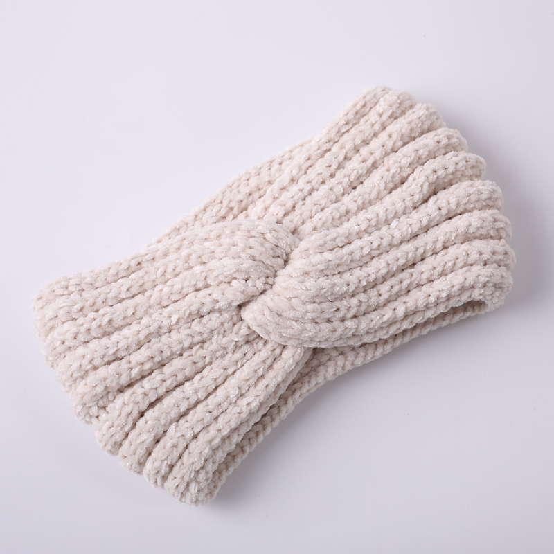 Copri testa a croce lavorato a maglia da donna autunno inverno con accessori per capelli in lana morbida ad alto calore elastico ispessito in ciniglia_voghion.com