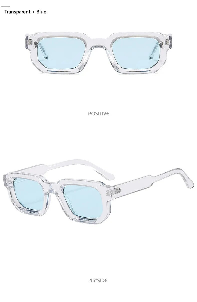 Moda Nuova Moda Blu Occhiali da sole quadrati per donne e uomini Retro Designer Lenti trasparenti Occhiali da sole Occhiali da vista UV400 all'ingrosso_voghion.com