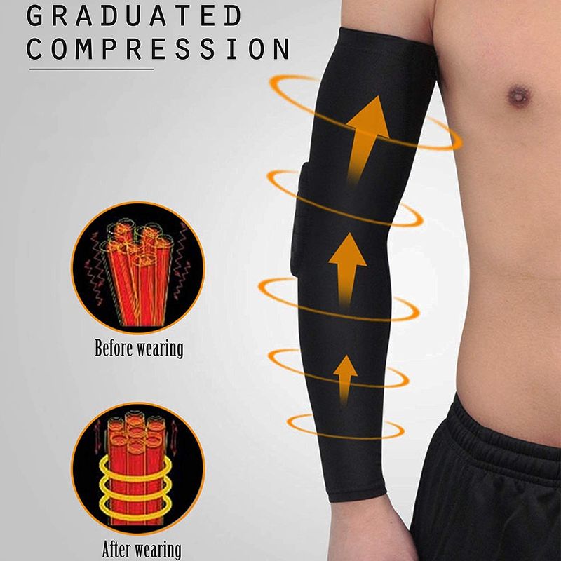 Protector de brazo deportivo con forma de panal anticolisión, protector de codo a presión para baloncesto, bádminton y tenis_voghion.com