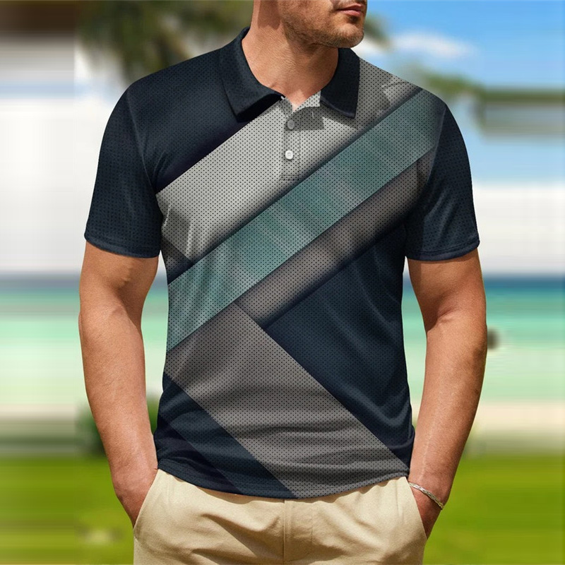 T-shirt da uomo POLO a maniche corte con cerniera a maniche corte nuova estate 2023_voghion.com