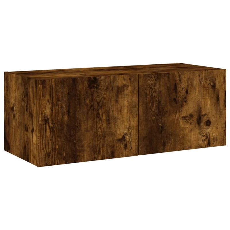 TV-Wandschrank mit LED-Leuchten Räuchereiche 80x35x31 cm_voghion.com