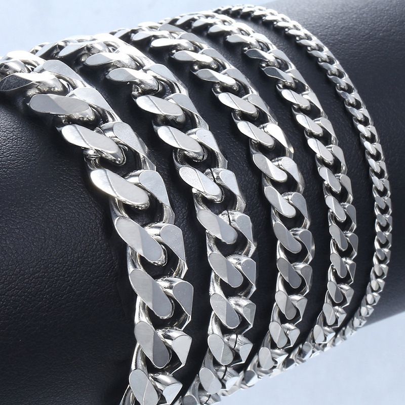 Titan-Armband aus nicht verblassendem kubanischem Edelstahl für Herren und Damen im Hip-Hop-Stil_voghion.com
