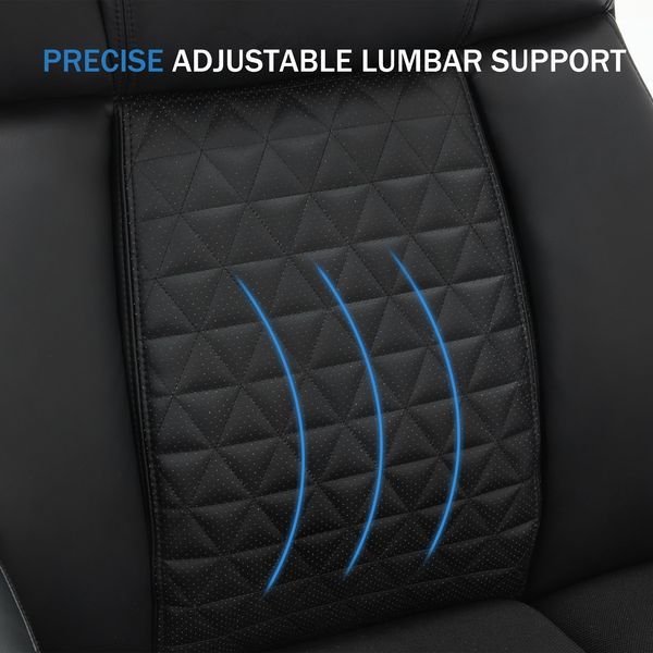500lbs Big And Tall Office Chair With Adjustable Lumbar Support, Executive Office Chair Heavy Duty With Flip-up Armrest And Wider Seat, Ergonomic Le_voghion.com
