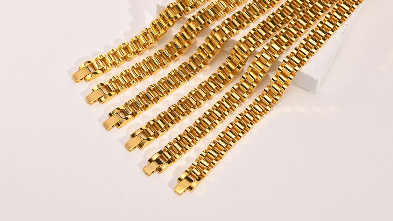 Pulsera de reloj de marca curva de moda con revestimiento al vacío de acero inoxidable, pulseras de oro para mujer_voghion.com