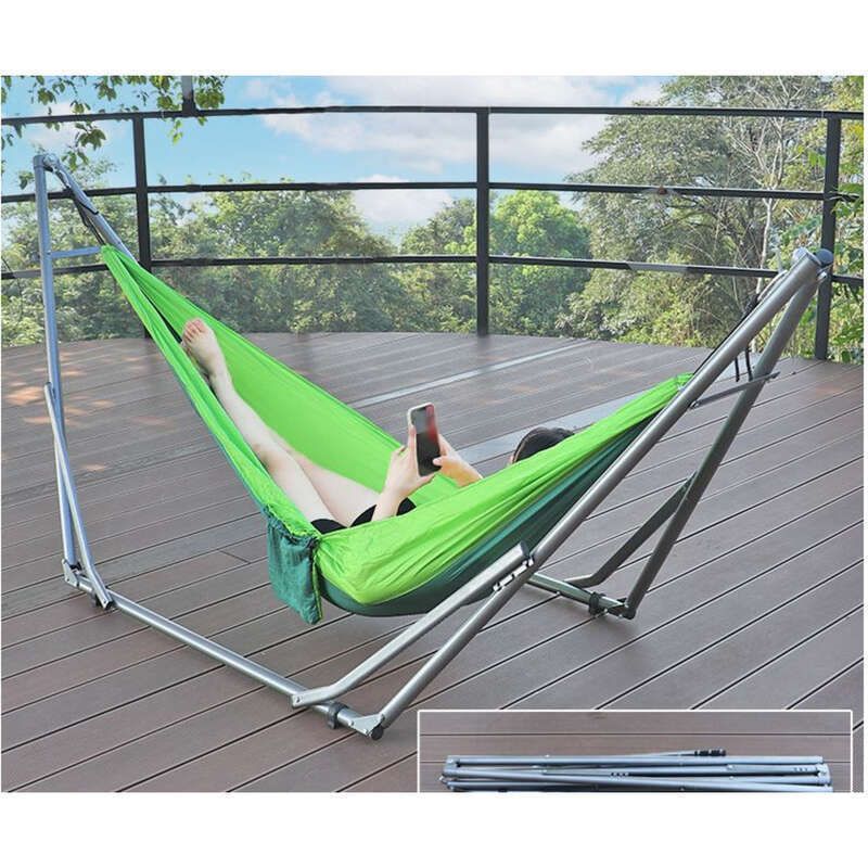 Cama de rede dobrável para áreas internas e externas, cadeira de lua para uma ou duas pessoas, suporte de balanço, cama suspensa Wild Man, anti-lateral_voghion.com