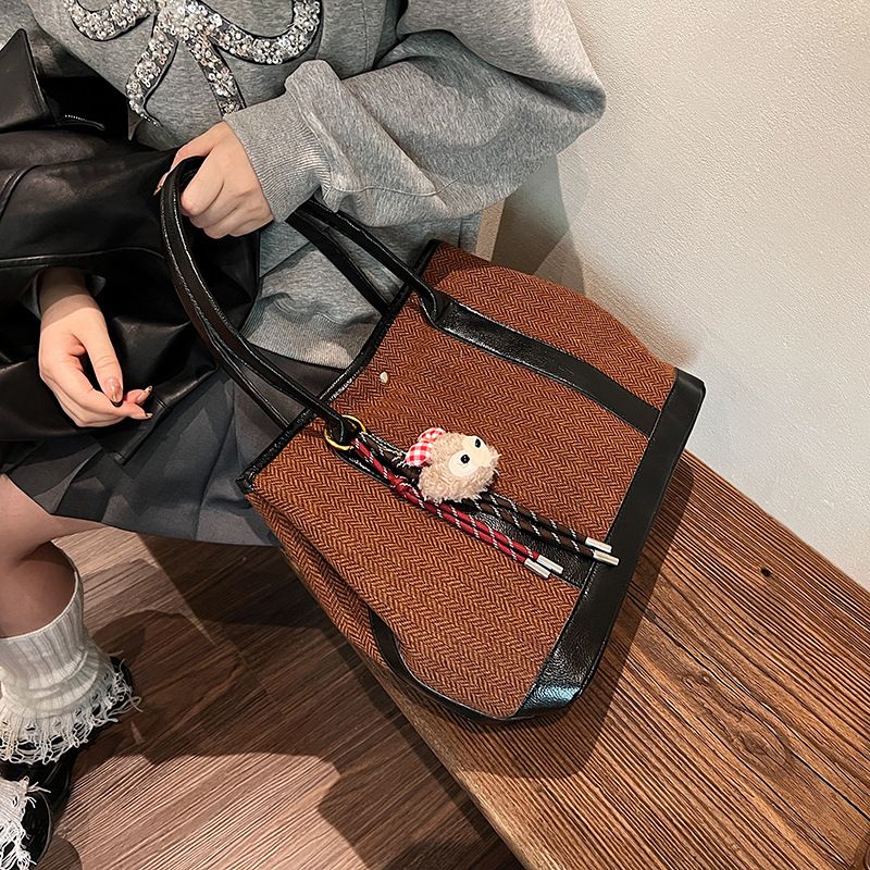 Borsa a tracolla da pendolare grande capacità semplice e portatile da donna autunno/inverno 2024_voghion.com
