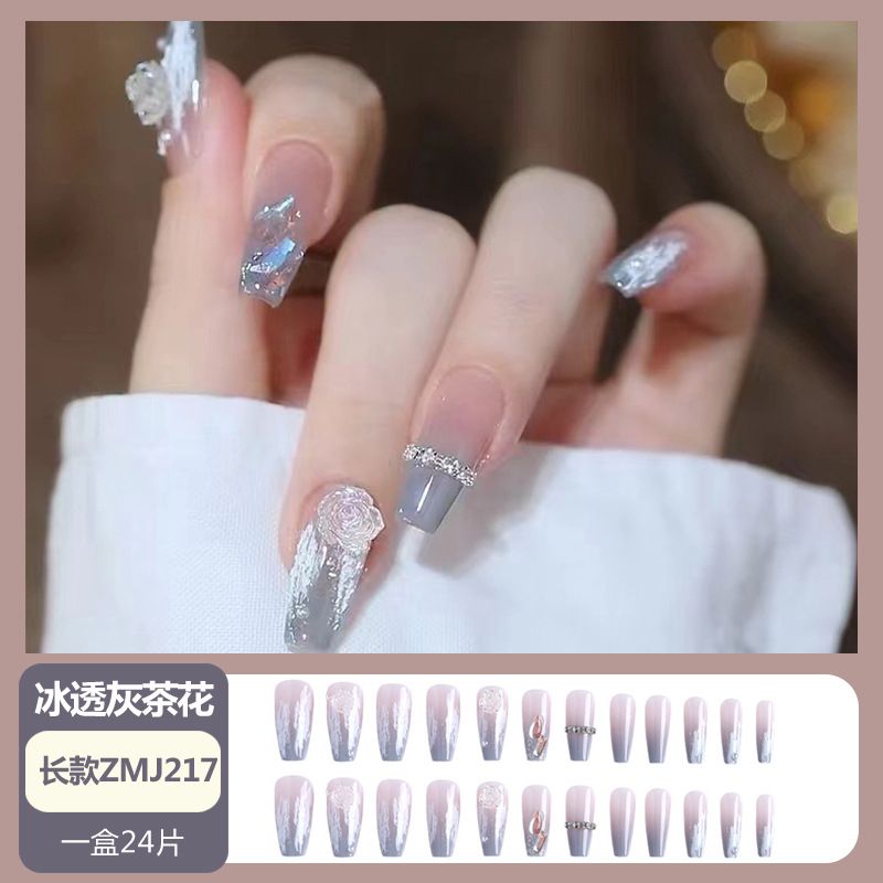 Handgemachte mittellange bis lange, eisdurchdringende Kamelienkettenpflaster, abnehmbare Nagelprodukte_voghion.com
