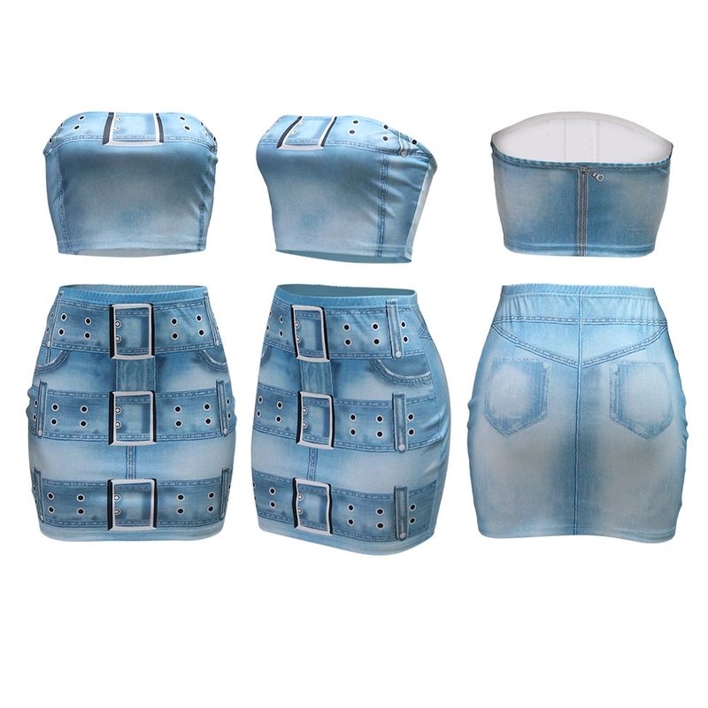 Completo composto da top corto senza spalline e minigonna aderente - Completo sexy in due pezzi per donna_voghion.com