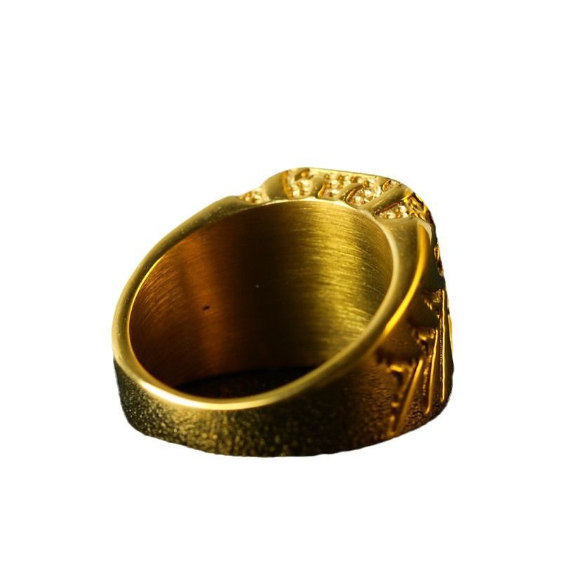 Haiyi Modeschmuck 15,5 MM Rot Strass Gold herren Ring_voghion.com