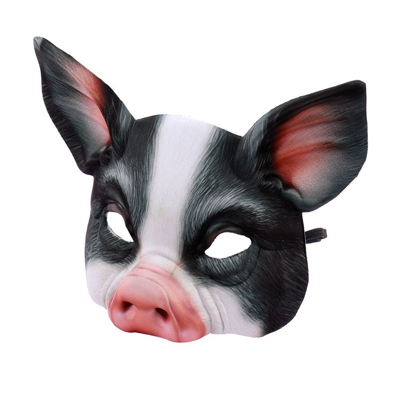 Halbgesichtsmaske für Halloween, Karneval, Party, Tanz, Verkleidung, lustige Tierschweinmaske_voghion.com